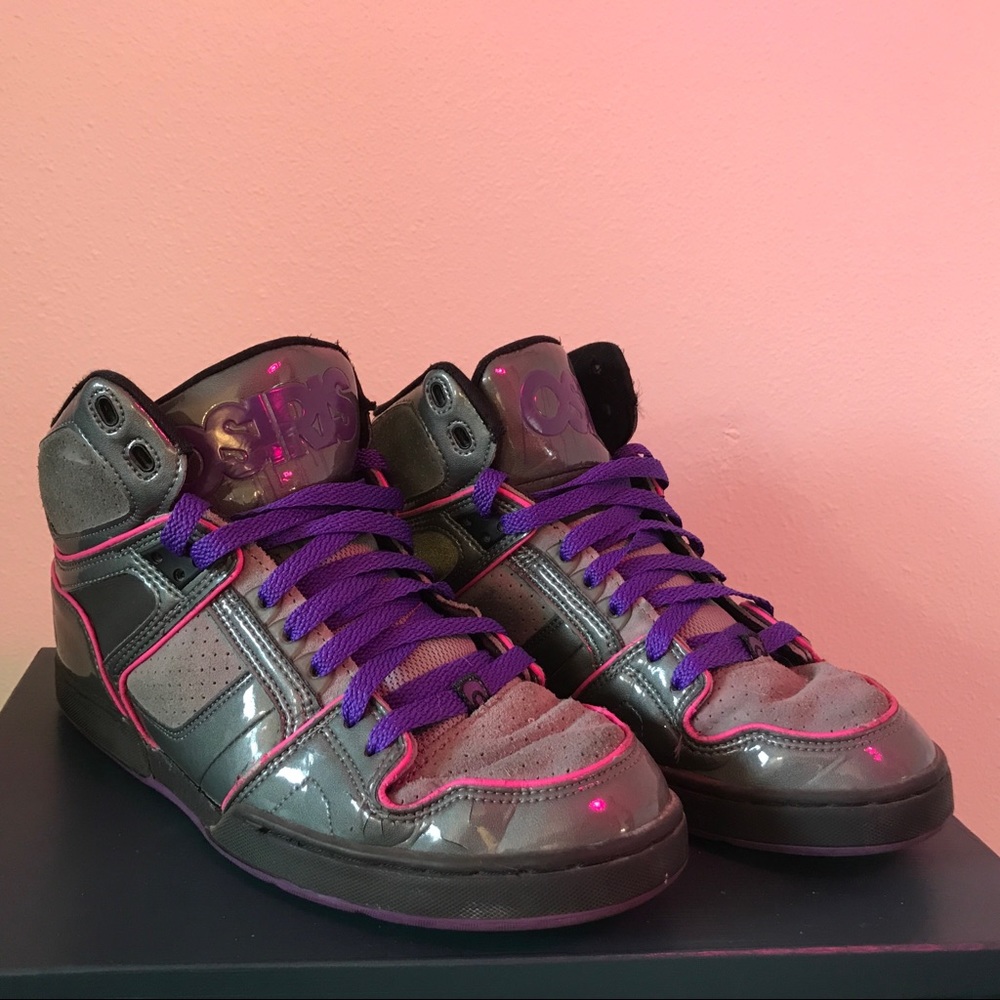 Grey & purple Osiris sneakers